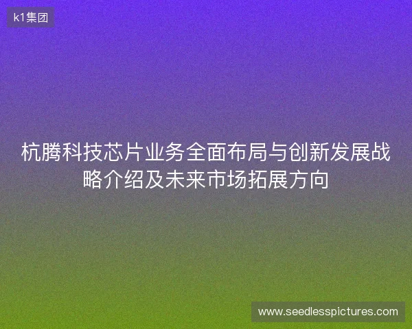杭腾科技芯片业务全面布局与创新发展战略介绍及未来市场拓展方向