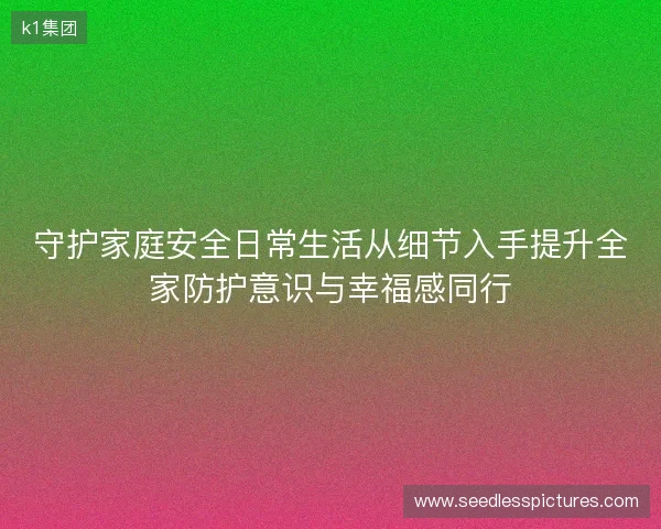 守护家庭安全日常生活从细节入手提升全家防护意识与幸福感同行 守护家庭安全日常生活从细节入手提升全家防护意识与幸福感同行